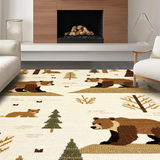 Ultra Soft Area Rug, Non Slip, Stain Resistant, Washable Area Rugs for Living Room, Bedroom, Whimsical Playful Animal Themed Decor(Beige)