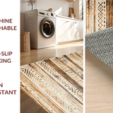 Ultra Soft Area Rug, Non Slip, Stain Resistant, Washable Area Rugs for Living Room, Bedroom, Earthy Geometric Lattice Aesthetic(Beige)
