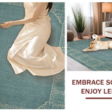 Ultra Soft Area Rug, Non Slip, Stain Resistant, Washable Area Rugs for Living Room, Bedroom, Modern Bowknot Bath Rug:  Elegant Scalloped Area Carpet(Blue)