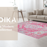 Ultra Soft Area Rug, Non Slip, Stain Resistant, Washable Area Rugs for Living Room, Bedroom, Soft Pastel Distressed Artistry(Pink)