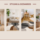 Ultra Soft Area Rug, Non Slip, Stain Resistant, Washable Area Rugs for Living Room, Bedroom, Modern Warm Neutral Aesthetic(Gray)