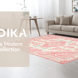 Chic Light Pink Geometric Fusion(Red)