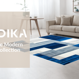Ultra Soft Area Rug, Non Slip, Stain Resistant, Washable Area Rugs for Living Room, Bedroom, Vibrant Blue and Gray Interplay(Blue)