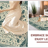 Ultra Soft Area Rug, Non Slip, Stain Resistant, Washable Area Rugs for Living Room, Bedroom, Elegant Tribal Patterned Aesthetic(Beige)