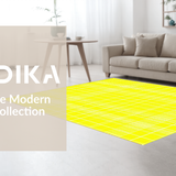 Ultra Soft Area Rug, Non Slip, Stain Resistant, Washable Area Rugs for Living Room, Bedroom, Vibrant Shaggy Geometric Motif(Yellow)