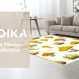 Ultra Soft Area Rug, Non Slip, Stain Resistant, Washable Area Rugs for Living Room, Bedroom, Charming Pastel Nature-Inspired Design(Yellow)