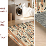Ultra Soft Area Rug, Non Slip, Stain Resistant, Washable Area Rugs for Living Room, Bedroom, Bold Cultural Inspired Decorative Elements(Orange)