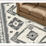 Ultra Soft Area Rug, Non Slip, Stain Resistant, Washable Area Rugs for Living Room, Bedroom, Chic Abstract Tiled Pattern(Black)