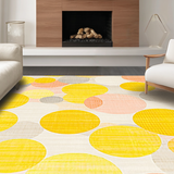 Ultra Soft Area Rug, Non Slip, Stain Resistant, Washable Area Rugs for Living Room, Bedroom, Sunny Playful Geometric Fusion(Yellow)