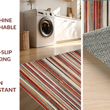 Ultra Soft Area Rug, Non Slip, Stain Resistant, Washable Area Rugs for Living Room, Bedroom, Bold Artistic Color Block Design(Red)