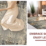 Ultra Soft Area Rug, Non Slip, Stain Resistant, Washable Area Rugs for Living Room, Bedroom, Contemporary Earthy Toned Animal Print(Gray)