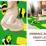 Ultra Soft Area Rug, Non Slip, Stain Resistant, Washable Area Rugs for Living Room, Bedroom, Modern Playful Insect Motif(Green)