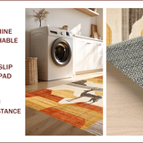 Ultra Soft Area Rug, Non Slip, Stain Resistant, Washable Area Rugs for Living Room, Bedroom, Elegant Earthy Toned Print(Beige)