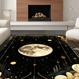 Ultra Soft Area Rug, Non Slip, Stain Resistant, Washable Area Rugs for Living Room, Bedroom, Striking Textured Diamond Theme(Gold)