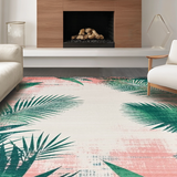 Ultra Soft Area Rug, Non Slip, Stain Resistant, Washable Area Rugs for Living Room, Bedroom, Vibrant Geometric Jungle Aesthetic(Pink)