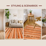 Ultra Soft Area Rug, Non Slip, Stain Resistant, Washable Area Rugs for Living Room, Bedroom, Vibrant Rustic Shag Appeal(Orange)