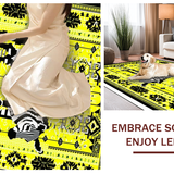Ultra Soft Area Rug, Non Slip, Stain Resistant, Washable Area Rugs for Living Room, Bedroom, Elegant Geometric Black and Cream(Yellow)