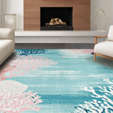 Elegant Tiled Coral Aesthetic(Blue)