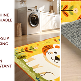 Ultra Soft Area Rug, Non Slip, Stain Resistant, Washable Area Rugs for Living Room, Bedroom, Engaging Colorful Lettering Display(Yellow)