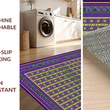 Ultra Soft Area Rug, Non Slip, Stain Resistant, Washable Area Rugs for Living Room, Bedroom, Cheerful Ogee Decorative Elements(Purple)