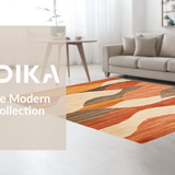 Ultra Soft Area Rug, Non Slip, Stain Resistant, Washable Area Rugs for Living Room, Bedroom, Traditional Antique Abstract Style(Orange)