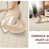 Ultra Soft Area Rug, Non Slip, Stain Resistant, Washable Area Rugs for Living Room, Bedroom, Chic Cream Tiled Pattern(Beige)