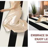 Ultra Soft Area Rug, Non Slip, Stain Resistant, Washable Area Rugs for Living Room, Bedroom, KaHouen Striped Pattern Rug(Black)