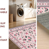 Ultra Soft Area Rug, Non Slip, Stain Resistant, Washable Area Rugs for Living Room, Bedroom, Elegant Distressed Petal Arrangement(Pink)