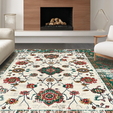 Ultra Soft Area Rug, Non Slip, Stain Resistant, Washable Area Rugs for Living Room, Bedroom, Artful Distressed Color Play(White)