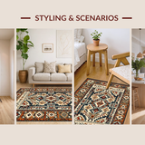 Ultra Soft Area Rug, Non Slip, Stain Resistant, Washable Area Rugs for Living Room, Bedroom, Transitional Richly Colored Design(Brown)