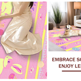 Ultra Soft Area Rug, Non Slip, Stain Resistant, Washable Area Rugs for Living Room, Bedroom, Playful Holiday Character Composition(Pink)