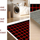Ultra Soft Area Rug, Non Slip, Stain Resistant, Washable Area Rugs for Living Room, Bedroom, Contemporary Black and White Design(Red)