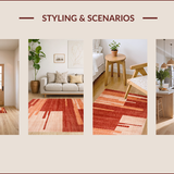 Ultra Soft Area Rug, Non Slip, Stain Resistant, Washable Area Rugs for Living Room, Bedroom, Eclectic Modern Abstract Fusion(Red)