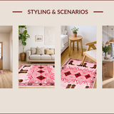 Ultra Soft Area Rug, Non Slip, Stain Resistant, Washable Area Rugs for Living Room, Bedroom, Soft Absorbent Pink Bedroom Accent Mat(Pink)