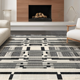 Ultra Soft Area Rug, Non Slip, Stain Resistant, Washable Area Rugs for Living Room, Bedroom, Savanna Inspired Striped Carpet, Contemporary Graphic Print Rug, Artistic(Black)