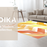 Ultra Soft Area Rug, Non Slip, Stain Resistant, Washable Area Rugs for Living Room, Bedroom, Stylish Soft Edge Design Concept(Orange)