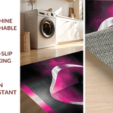 Ultra Soft Area Rug, Non Slip, Stain Resistant, Washable Area Rugs for Living Room, Bedroom, Elegant Monochrome Wave Pattern(Pink)