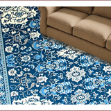 Ultra Soft Area Rug, Non Slip, Stain Resistant, Washable Area Rugs for Living Room, Bedroom, Charming High-Low Floral Arrangement(Blue)