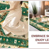 Ultra Soft Area Rug, Non Slip, Stain Resistant, Washable Area Rugs for Living Room, Bedroom, Southwestern Green Tan Kitchen Washable Runner Rug(Green)