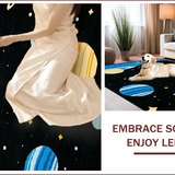 Ultra Soft Area Rug, Non Slip, Stain Resistant, Washable Area Rugs for Living Room, Bedroom, Vivid Outer Space Decorative Theme(Black)
