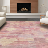 Ultra Soft Area Rug, Non Slip, Stain Resistant, Washable Area Rugs for Living Room, Bedroom, Playful Preppy Bowknot Rug Featuring Layered Ribbon Shapes and Modern Art Flair(Pink)
