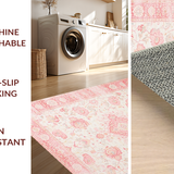 Ultra Soft Area Rug, Non Slip, Stain Resistant, Washable Area Rugs for Living Room, Bedroom, Luxurious Earthy Floral Motif(Beige)