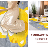 Ultra Soft Area Rug, Non Slip, Stain Resistant, Washable Area Rugs for Living Room, Bedroom, Vibrant Whimsical Jungle Aesthetic(Yellow)