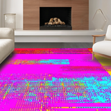 Ultra Soft Area Rug, Non Slip, Stain Resistant, Washable Area Rugs for Living Room, Bedroom, Whimsical Abstract Circular Motifs(Pink)