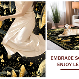Ultra Soft Area Rug, Non Slip, Stain Resistant, Washable Area Rugs for Living Room, Bedroom, Enchanting Witchy Mushroom Tapestry(Black)