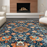 Elegant Distressed Geometric Arrangement(Blue)
