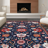 Vibrant Red Floral Harmony(Blue)