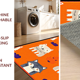 Ultra Soft Area Rug, Non Slip, Stain Resistant, Washable Area Rugs for Living Room, Bedroom, Cheerful Nature Inspired Decor(Orange)