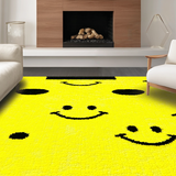 Ultra Soft Area Rug, Non Slip, Stain Resistant, Washable Area Rugs for Living Room, Bedroom, Whimsical Yellow Graphic Design(Yellow)