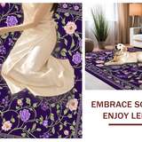 Ultra Soft Area Rug, Non Slip, Stain Resistant, Washable Area Rugs for Living Room, Bedroom, Dynamic Colorful Geometric Play(Purple)